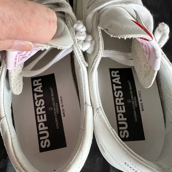 Golden Goose White and Red Sneakers - Picture 8 of 13